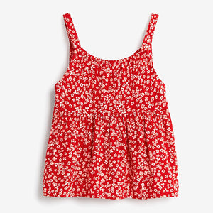 Red Ditsy Tie Front Blouse (3-12yrs)