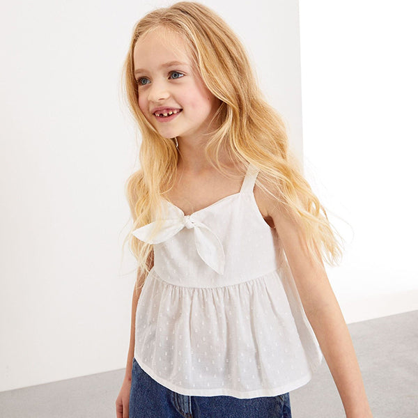 White Tie Front Blouse (5-12yrs)