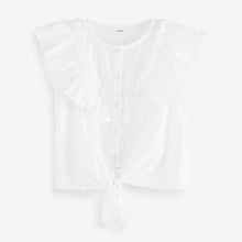 Load image into Gallery viewer, White Tie Front Frill Blouse (3-12yrs)
