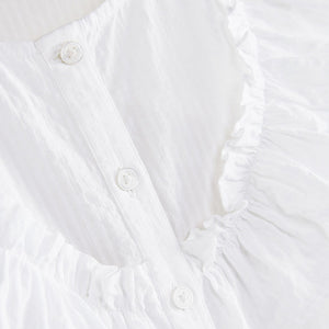 White Tie Front Frill Blouse (3-12yrs)