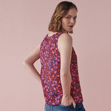 Load image into Gallery viewer, Pink Animal Print Linen Blend Sleeveless Top
