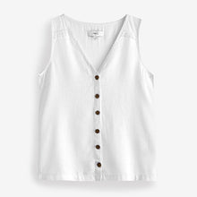 Load image into Gallery viewer, White Linen Blend Sleeveless Top
