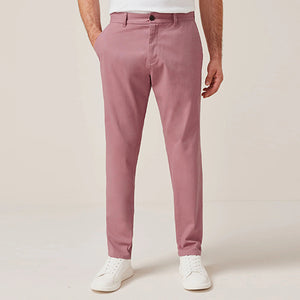 Pink Slim Fit Stretch Chino Trousers
