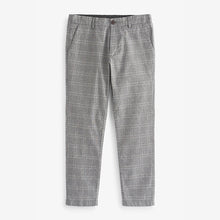Load image into Gallery viewer, Grey Check Slim Fit Cotton Chino Trousers
