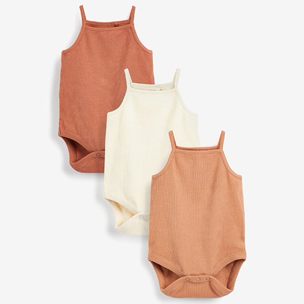 Nude Baby 3 Pack Vest Bodysuits (0mths-18mths)