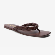 Load image into Gallery viewer, Chocolat Brown Toe Post Twist Sandals
