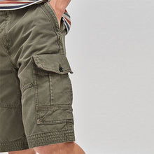 Load image into Gallery viewer, Khaki Green  Premium Laundered Cargo Shorts
