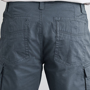 Blue Cotton Cargo Shorts