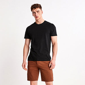 Tobacco Brown Straight Fit Stretch Chino Shorts