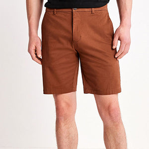 Tobacco Brown Straight Fit Stretch Chino Shorts