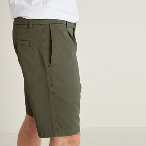 Khaki Green Slim Fit Stretch Chino Shorts