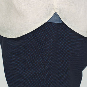 Navy Blue Ditsy Straight Fit Belted Chino Shorts With Stretch