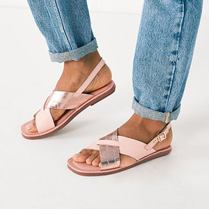 Buy Rose Gold Extra Wide Fit Forever Comfort® Bow Detail Leather