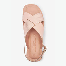 Load image into Gallery viewer, Rose Gold/ Blush Pink Forever Comfort® Crossover Leather Sandals
