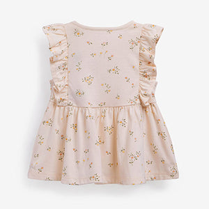 Pale Pink Bunny Embroidered Frill Vest (3mths-6yrs)