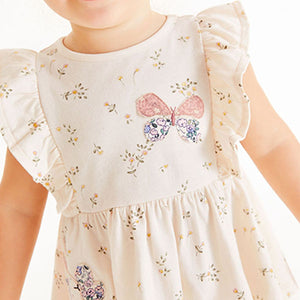 Pale Pink Bunny Embroidered Frill Vest (3mths-6yrs)
