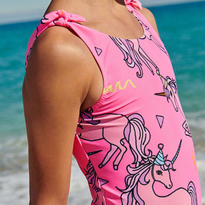 Fluro Pink Unicorn Swimsuit (3-12yrs)