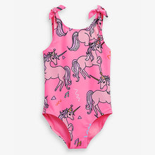 Load image into Gallery viewer, Fluro Pink Unicorn Swimsuit (3-12yrs)
