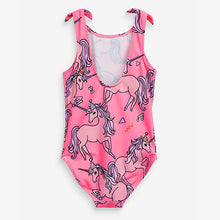 Load image into Gallery viewer, Fluro Pink Unicorn Swimsuit (3-12yrs)
