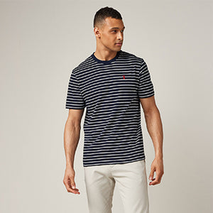 Navy Blue /White Simple Stripe T-Shirt