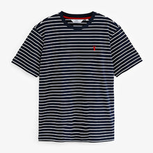 Load image into Gallery viewer, Navy Blue /White Simple Stripe T-Shirt
