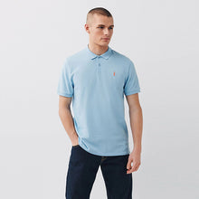 Load image into Gallery viewer, Light Blue Regular Fit Pique Polo Shirt
