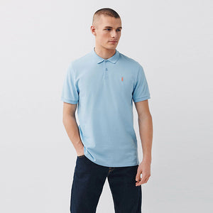Light Blue Regular Fit Pique Polo Shirt