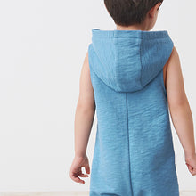 Load image into Gallery viewer, Blue Hooded Short Jersey All-In-One (9mths-5yrs)
