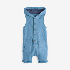 Blue Hooded Short Jersey All-In-One (9mths-5yrs)