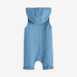 Blue Hooded Short Jersey All-In-One (9mths-5yrs)