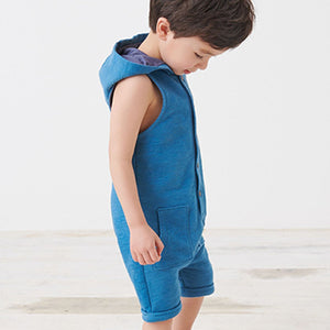 Blue Hooded Short Jersey All-In-One (9mths-5yrs)