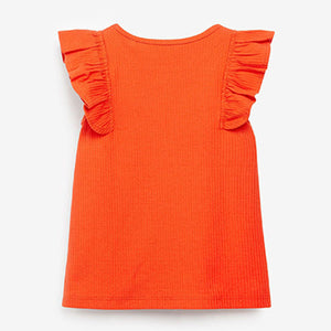 Orange Cotton Frill Vest (3mths-6yrs)