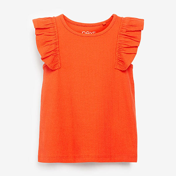 Orange Cotton Frill Vest (3mths-6yrs)
