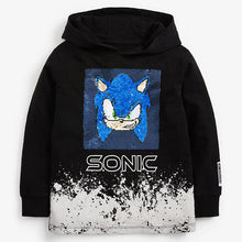 Load image into Gallery viewer, Black Sonic Flippy Sequin Hoodie (3-12yrs)
