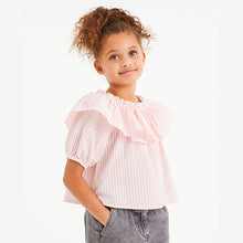 Load image into Gallery viewer, Pink Stripe Frill Blouse (3-12yrs) - Allsport
