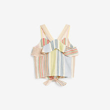 Load image into Gallery viewer, Rainbow Stripe Tie Front Blouse Cotton Co-Ord (3-12yrs) - Allsport
