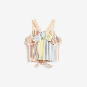 Rainbow Stripe Tie Front Blouse Cotton Co-Ord (3-12yrs) - Allsport
