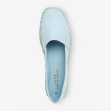 Load image into Gallery viewer, Light Blue Forever Comfort Square Toe Espadrille Slip On Shoes
