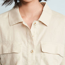 Load image into Gallery viewer, Stone Natural Overhead Collar Pocket Top
