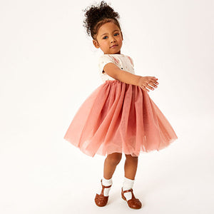 Pink Bunny Short Sleeve Party Tutu Dress (3mths-6yrs)