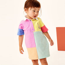 Load image into Gallery viewer, Pastel Short Sleeve Rugby Polo Dress (3mths-6yrs)
