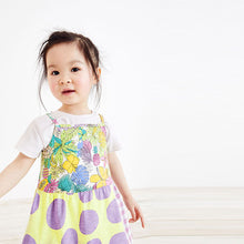 Load image into Gallery viewer, Lilac Purple 2 Piece Fabric Mix Sundress And T-Shirt Set (3mths-6yrs)
