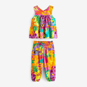 Tropical Floral Jersey Tier Vest & Trousers Set (3mths-6yrs)