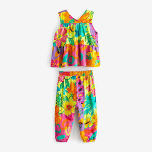 Tropical Floral Jersey Tier Vest & Trousers Set (3mths-6yrs)