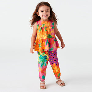 Tropical Floral Jersey Tier Vest & Trousers Set (3mths-6yrs)