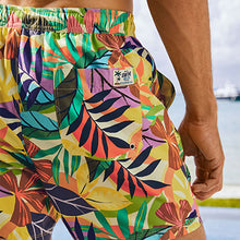 Load image into Gallery viewer, Multicolour Leaf Printed Swim Shorts
