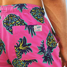 Load image into Gallery viewer, Pink Print Pinappel Printed Swim Shorts
