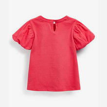 Load image into Gallery viewer, Red Cotton Puff Sleeve T-Shirt (3mths-6yrs)
