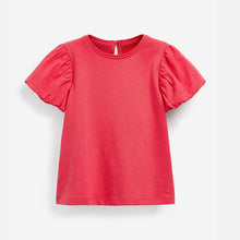 Load image into Gallery viewer, Red Cotton Puff Sleeve T-Shirt (3mths-6yrs)
