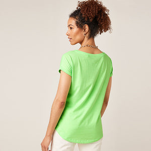 Fluro Green Cap Sleeve T-Shirt